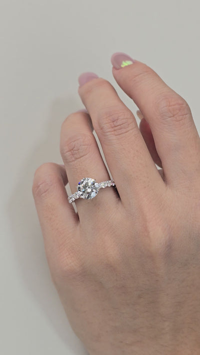 2.02ct Round Lab Grown Diamond Ring | IGI Certified D,E/VSS,VS | Claw Prong Engagement Ring | Diamond Band | Ethical Gold Jewelry