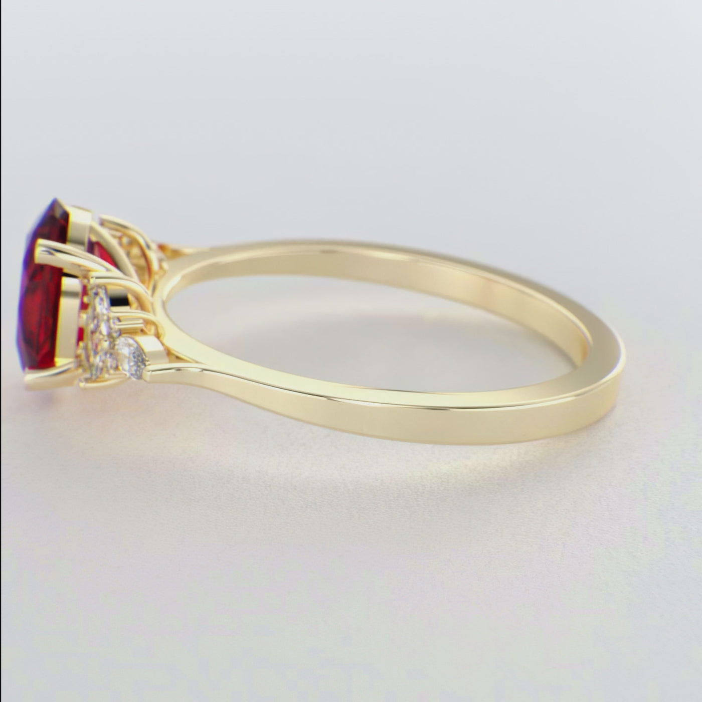 The Royal Blend: Red Ruby and Oval, Marquise, and Round Diamonds