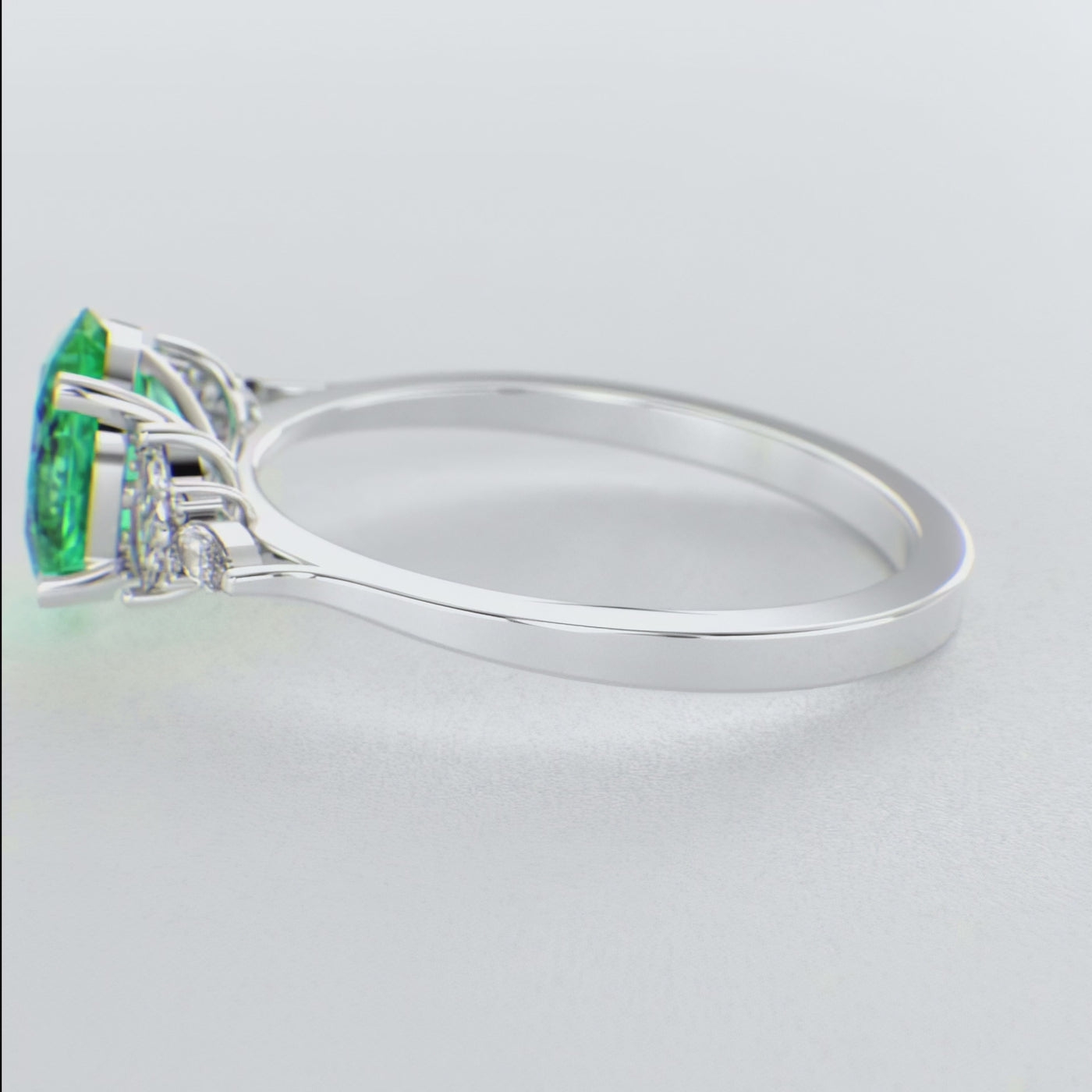 The Royal Blend: Green Emerald and Oval, Marquise, and Round Diamonds