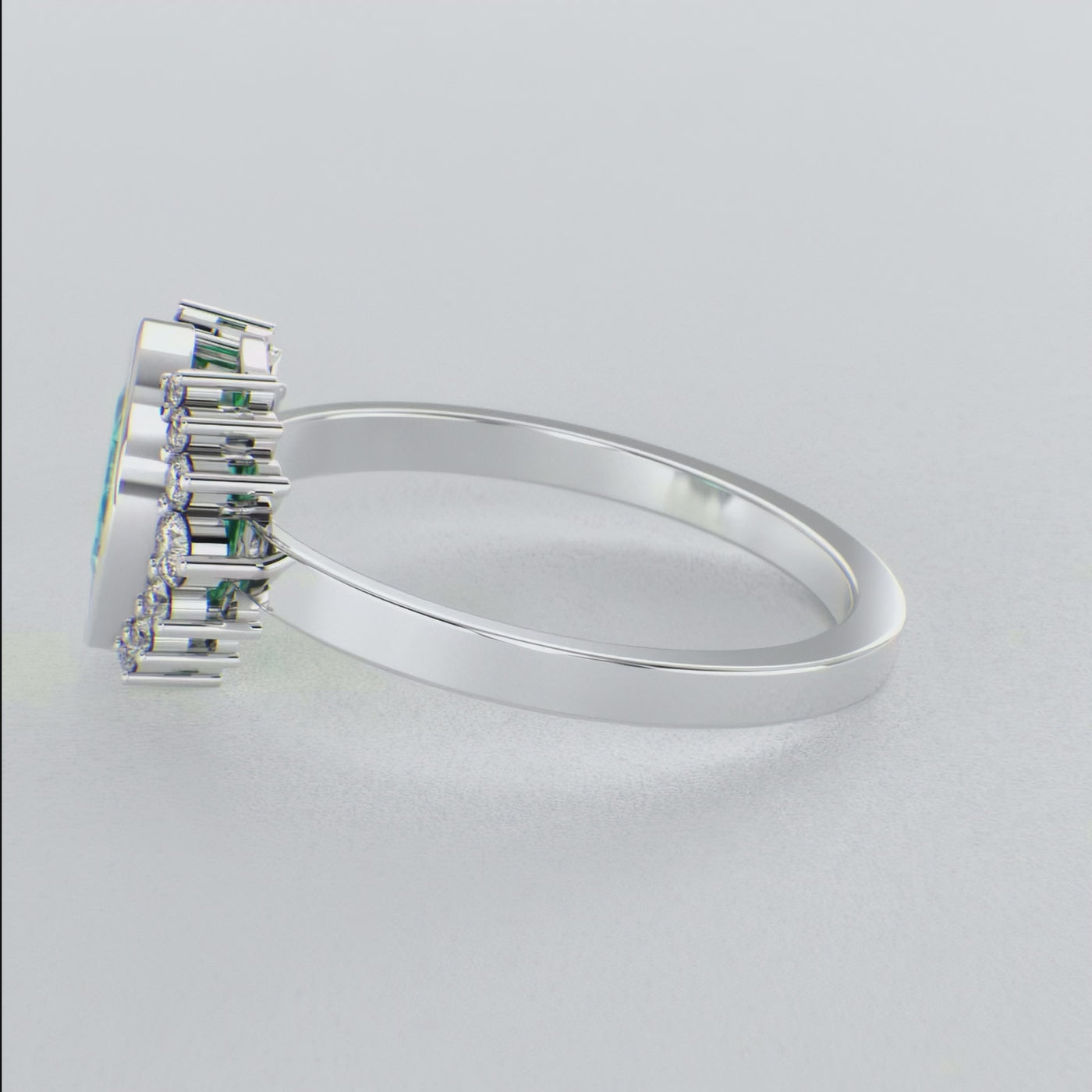 Green Emerald Royalty: Paired with Round Brilliance and Oval Elegance