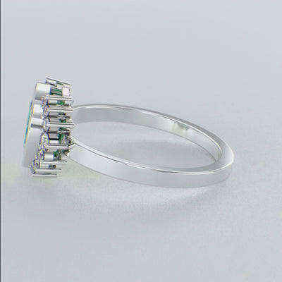 Green Emerald Royalty: Paired with Round Brilliance and Oval Elegance