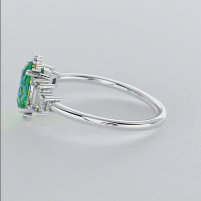 Green Emerald Magic: Oval, Baguette, and Princess Cut Diamonds in Perfect Harmony