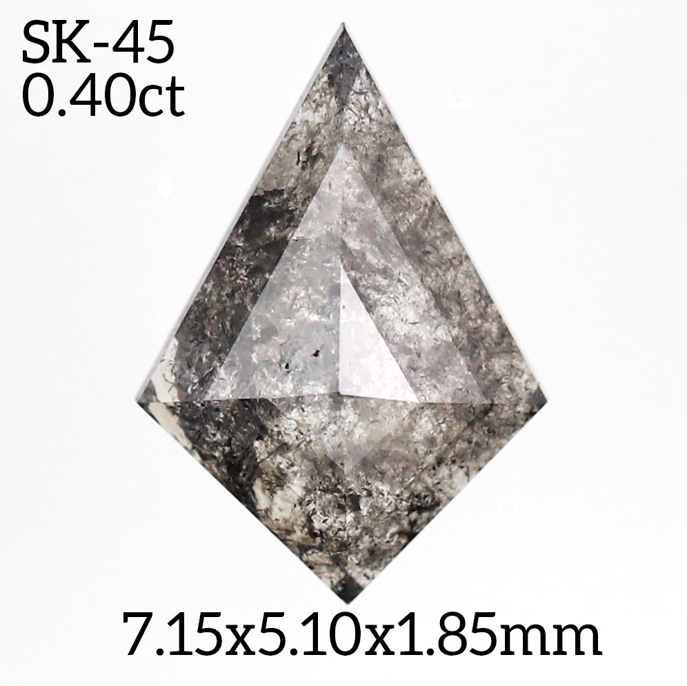 Salt and pepper kite diamond stacking band - R11385B