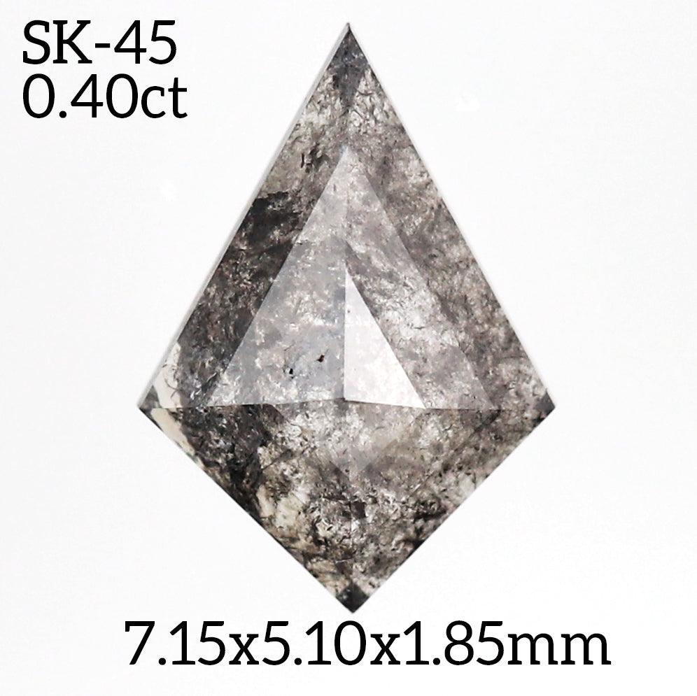 Salt and pepper kite diamond stacking band - R11385B - Rubysta