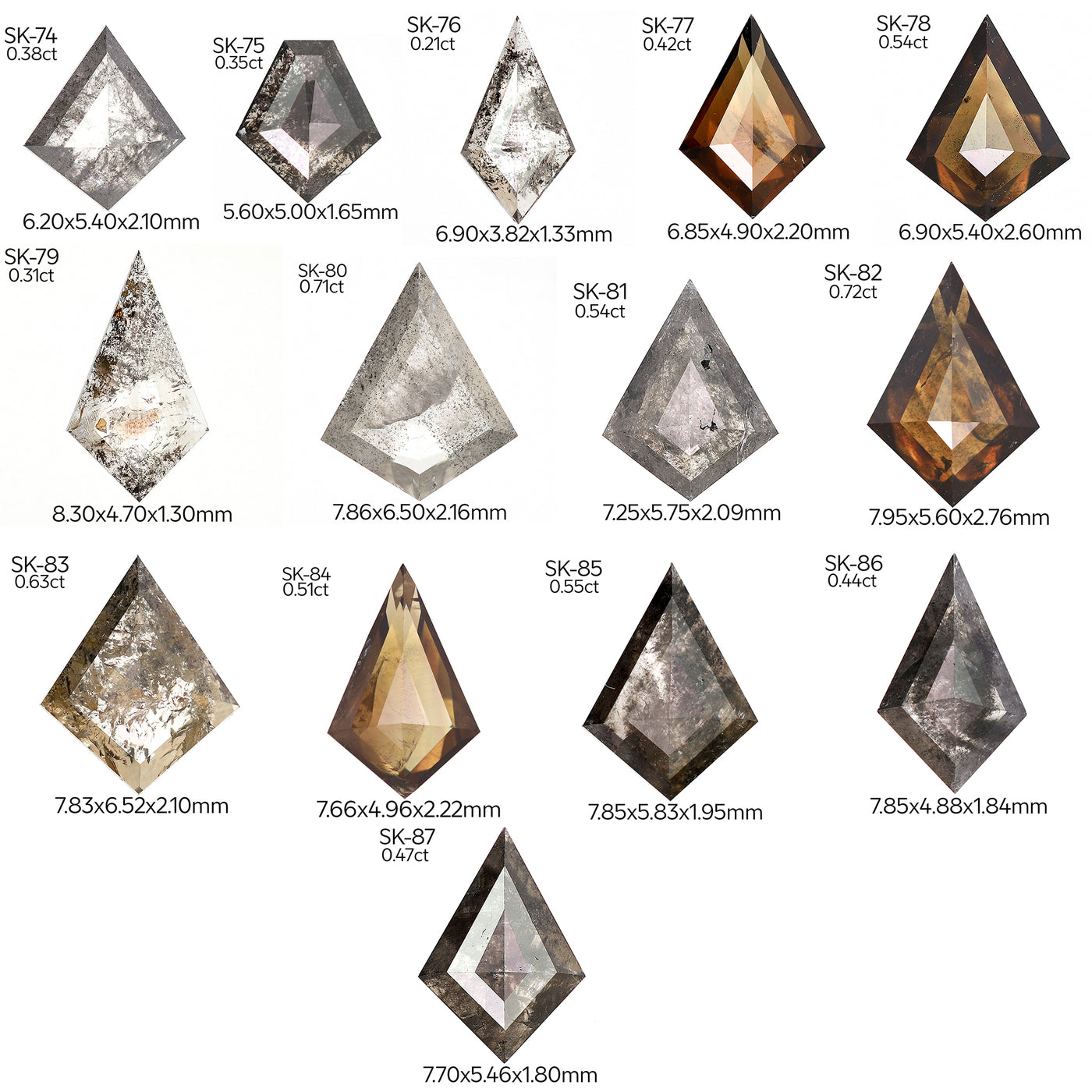 SK84 - Salt and pepper kite diamond