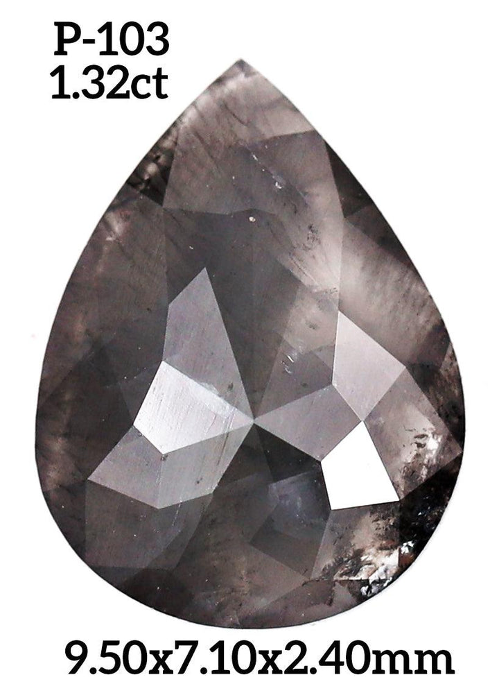P103 - Salt and pepper pear diamond - Rubysta