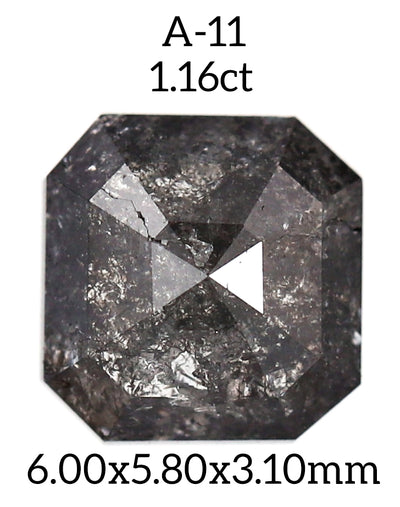 A11 - Salt and pepper asscher diamond