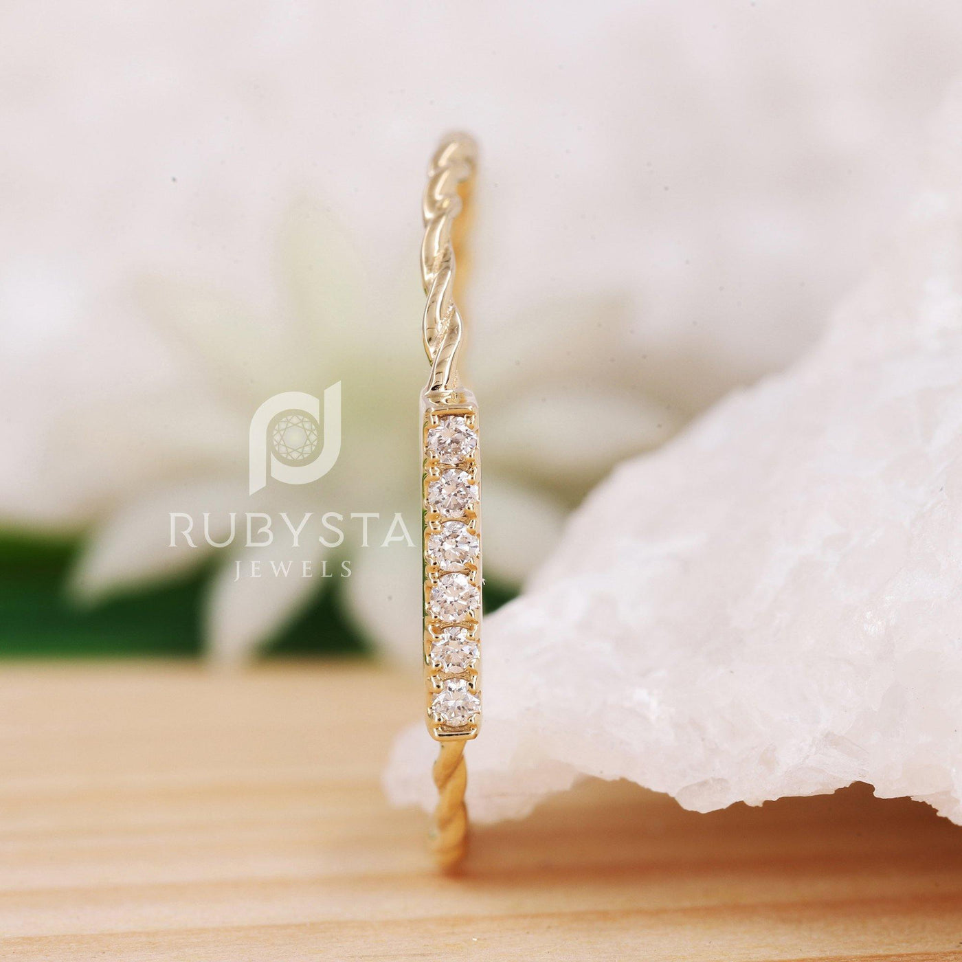 Dainty 6 Diamonds Ring | Delicate Stackable Ring - Rubysta
