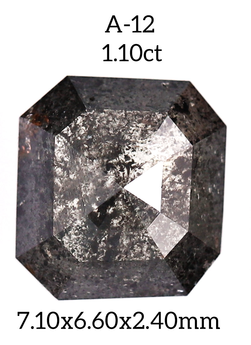 A12 - Salt and pepper asscher diamond