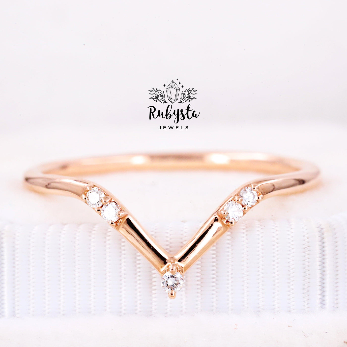 Stacking Ring | Stackable Ring | Round Brilliant Diamond Stacking Ring - Rubysta