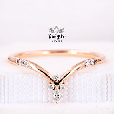 Stacking Ring | Stackable Ring | Marquise Diamond Stacking Ring - Rubysta