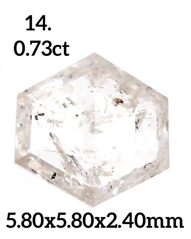 H14 - Salt and pepper hexagon diamond - Rubysta