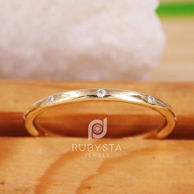 Eternity Diamonds Ring | Thin Wedding Band - Rubysta