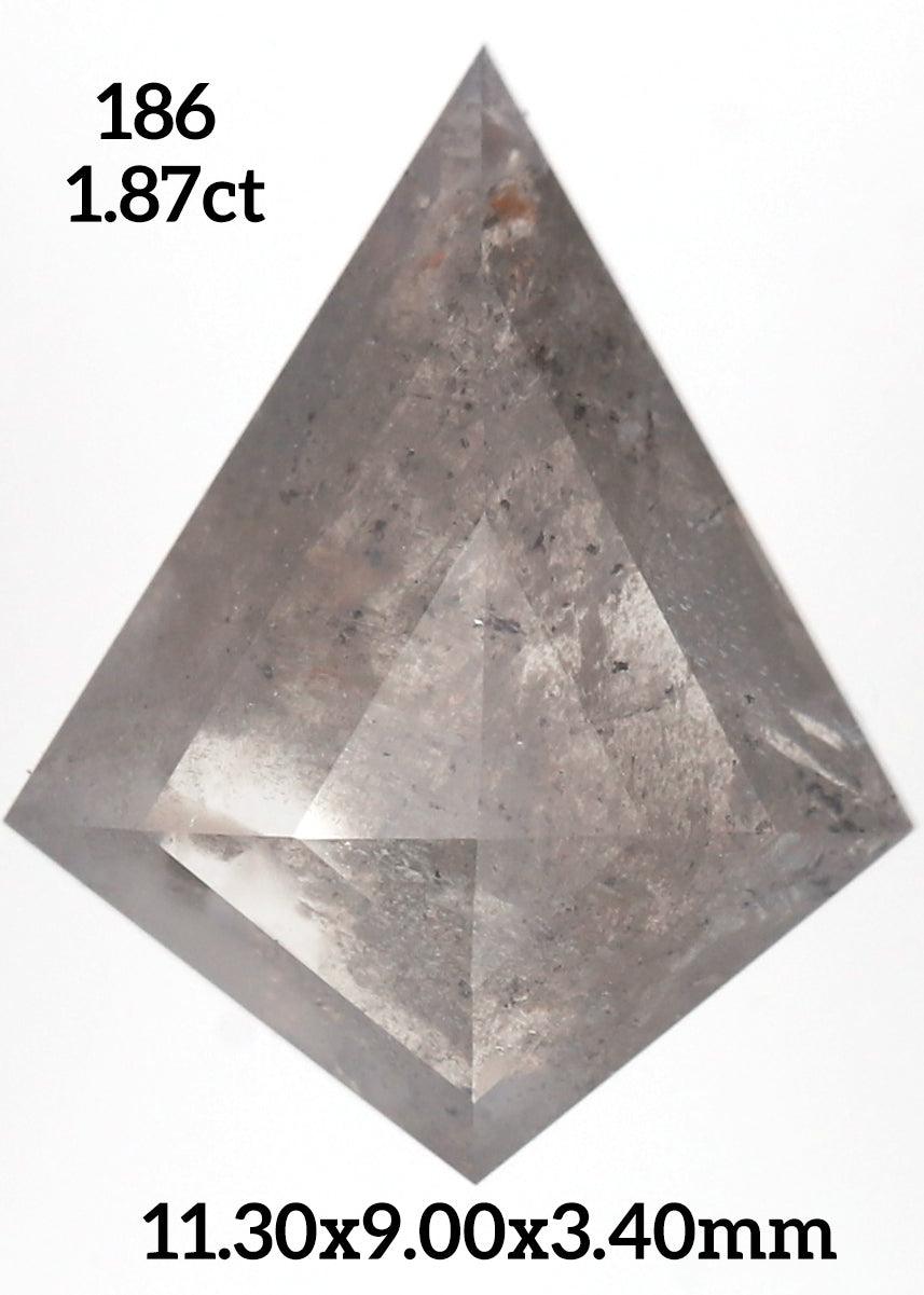 Salt And Pepper Kite Diamond Engagement Ring