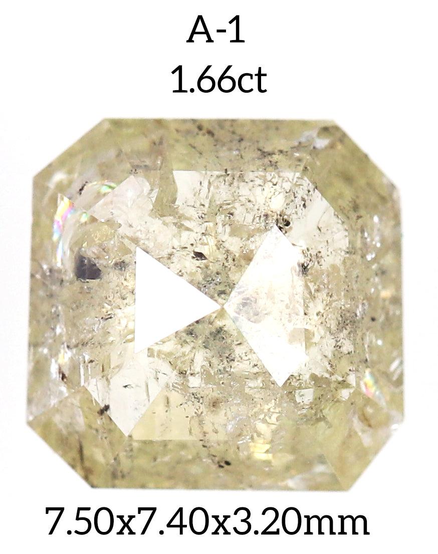 A1 - Salt and pepper asscher diamond