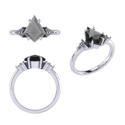 salt and pepper Kite diamond ring - Rubysta