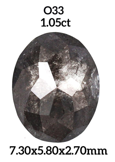 O33 - Salt and pepper oval diamond - Rubysta