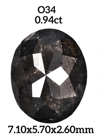 O34 - Salt and pepper oval diamond - Rubysta