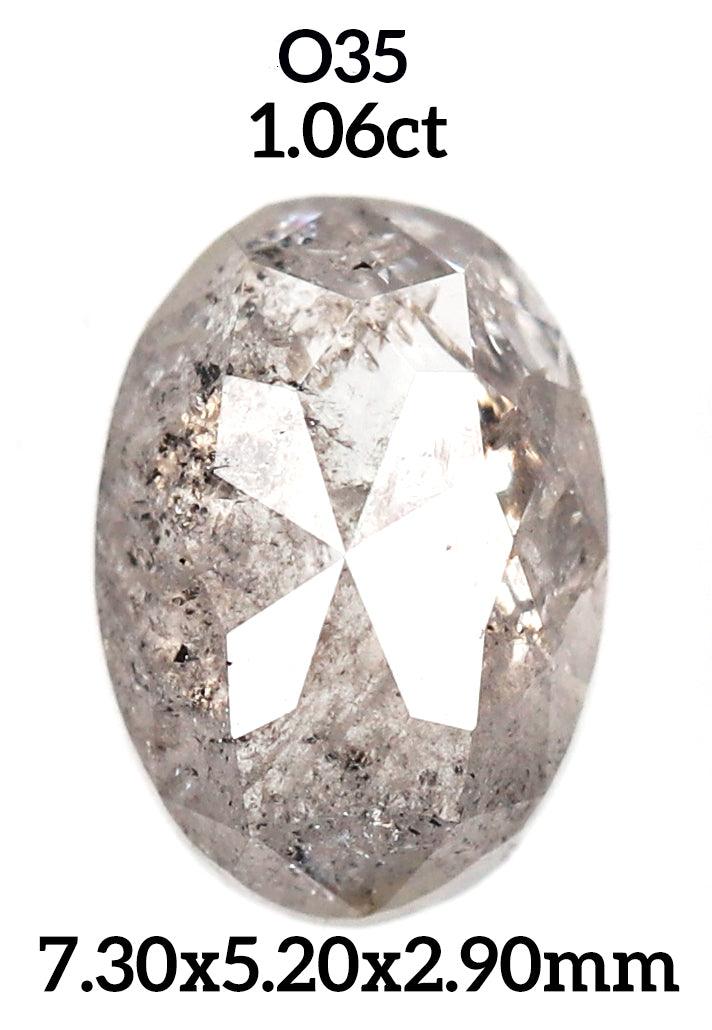 O35 - Salt and pepper oval diamond