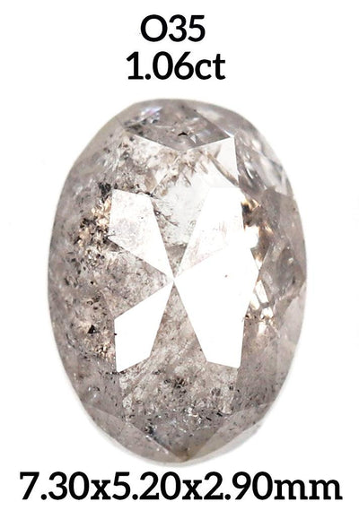O35 - Salt and pepper oval diamond - Rubysta
