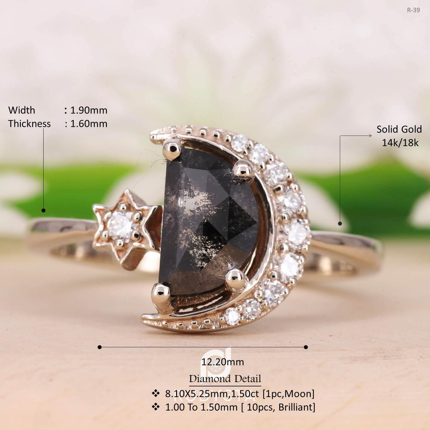 Half Moon Diamond Ring – D-Star Jewellery