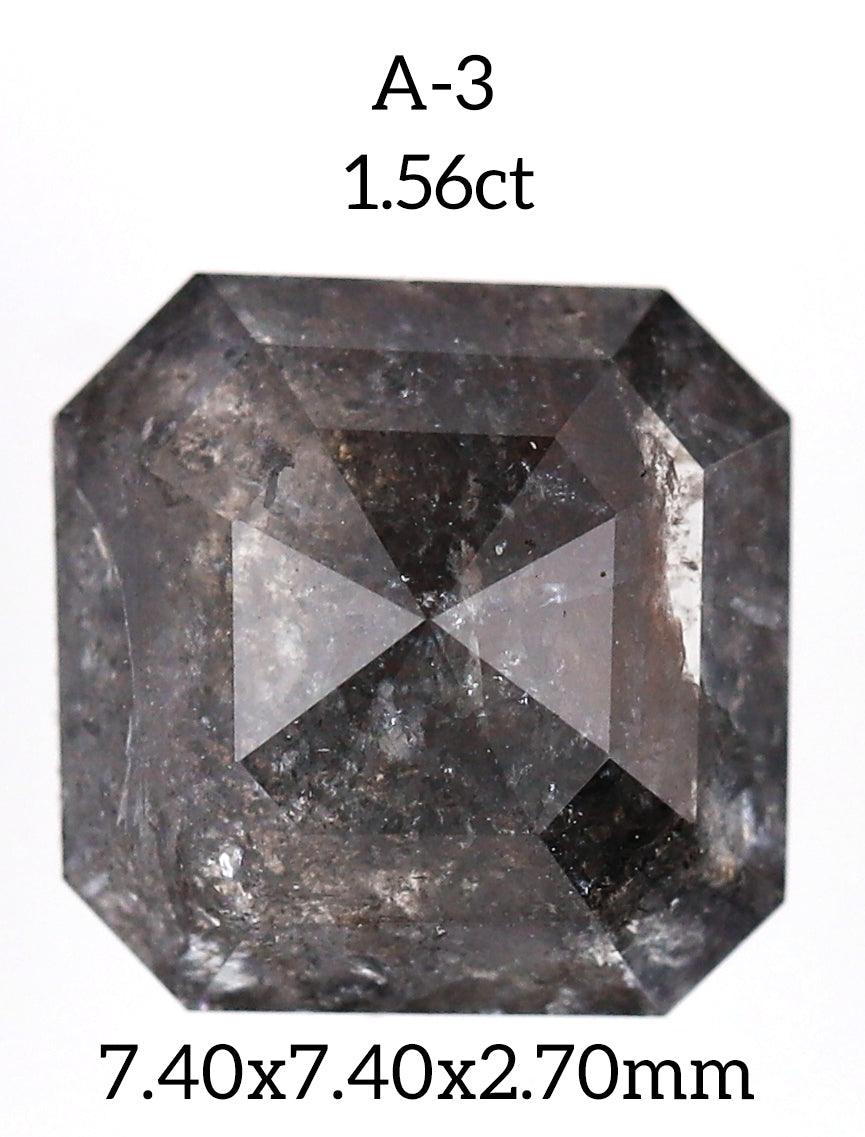 A3 - Salt and pepper asscher diamond