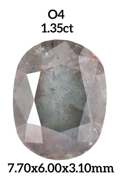 O4 - Salt and pepper oval diamond - Rubysta