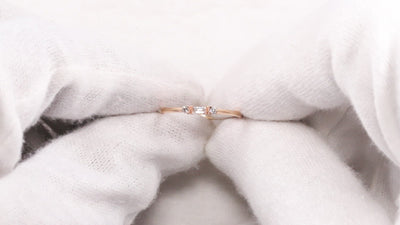 Diamond baguette ring | Diamond stacking ring | Gold stacking ring