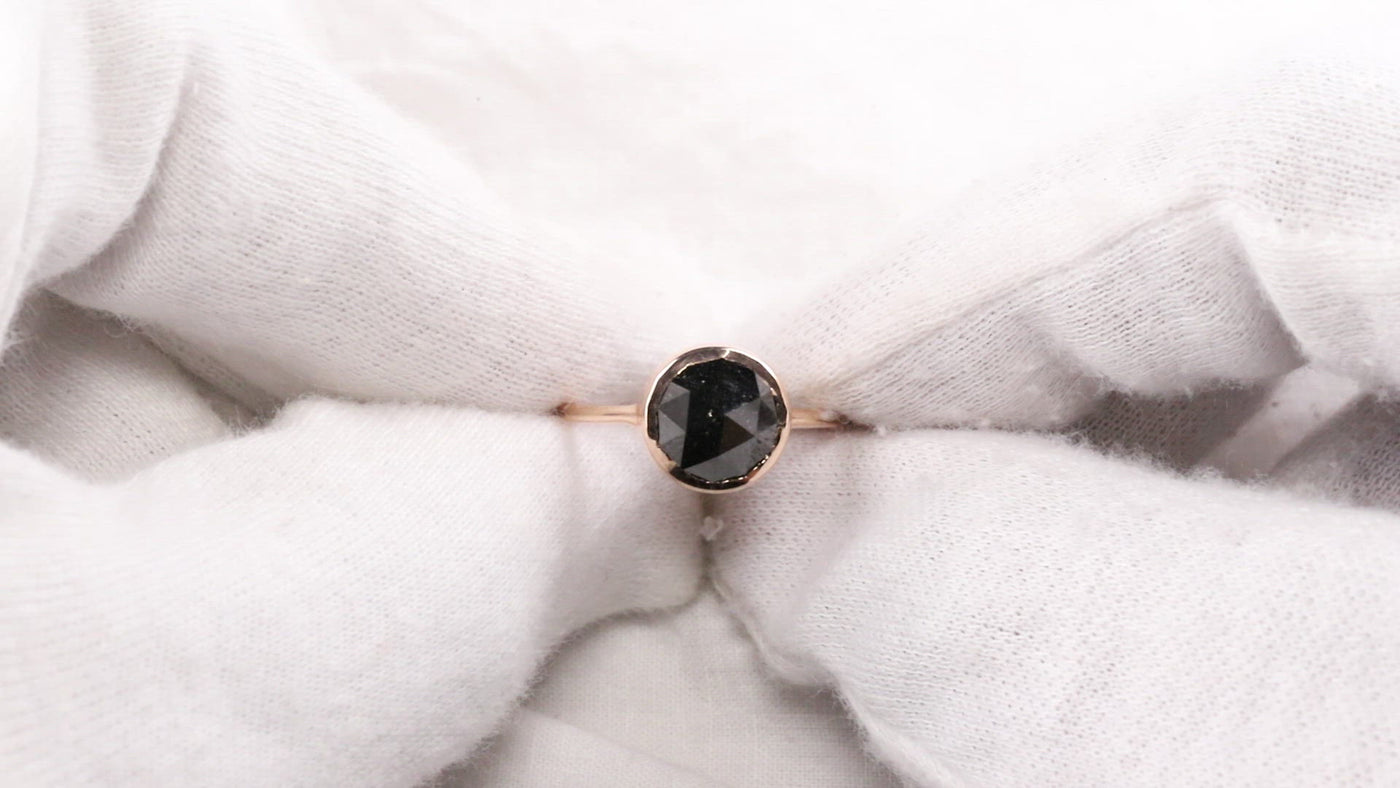 Black Diamond Ring | Engagement Ring | Round Diamond Ring