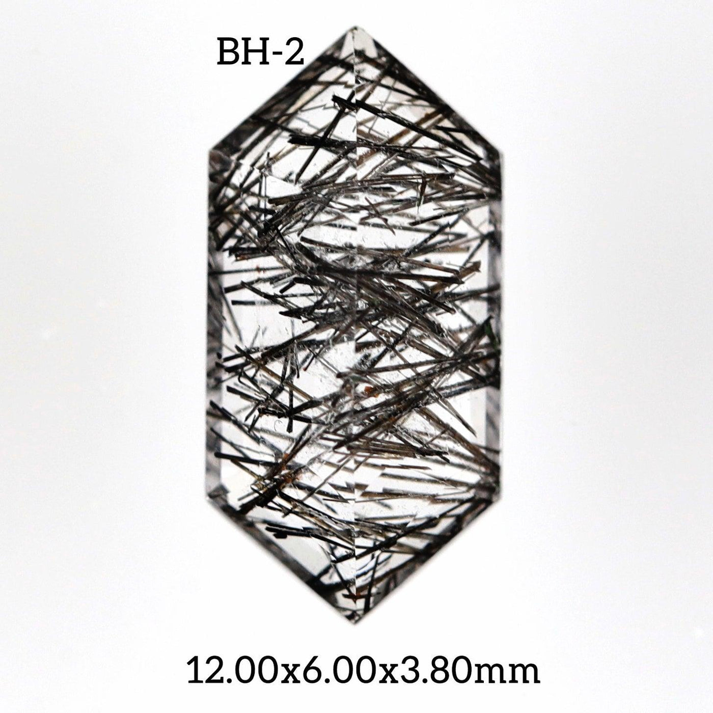 BH - 2 Black Rutilated Quartz Hexagon Gemstone