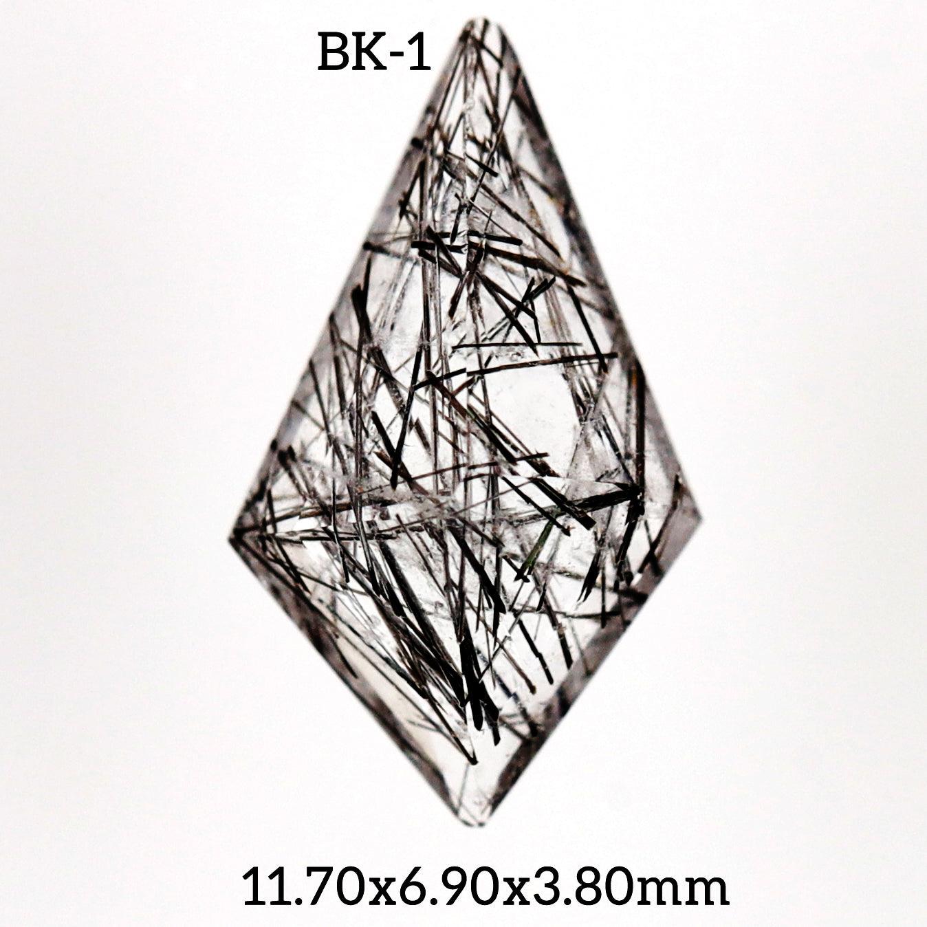 BK - 1 Black Rutilated Quartz Kite Gemstone - Rubysta