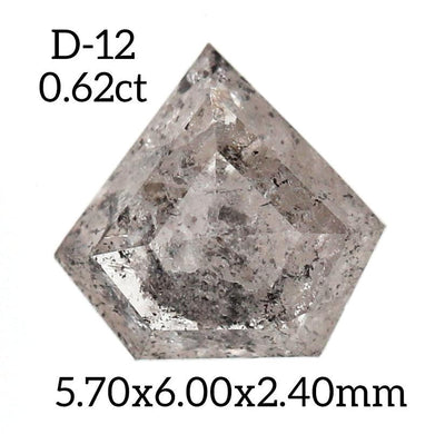 D12 - Salt and pepper geometric diamond - Rubysta
