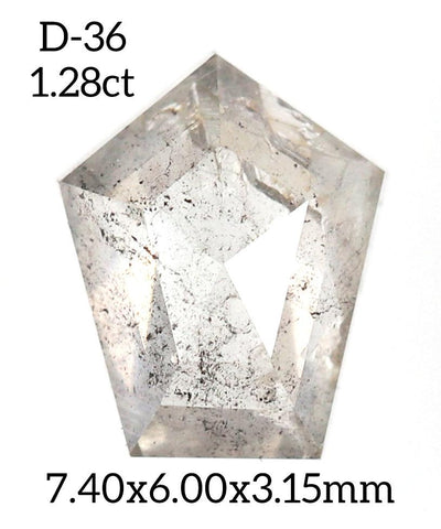 D36 - Salt and pepper geometric diamond - Rubysta