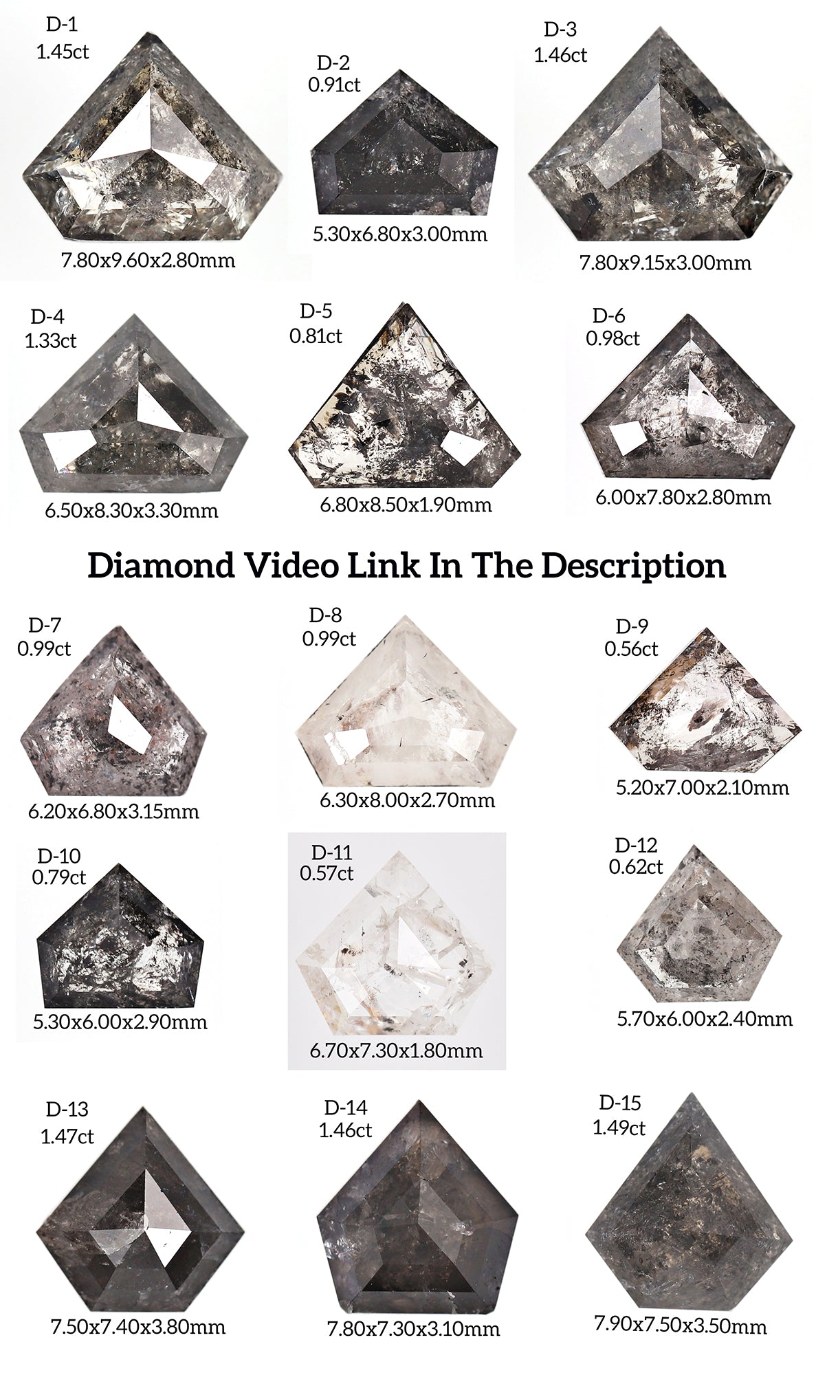 Salt and Pepper Pentagon Diamond Ring | Engagement Ring | Pentagon Diamond Ring