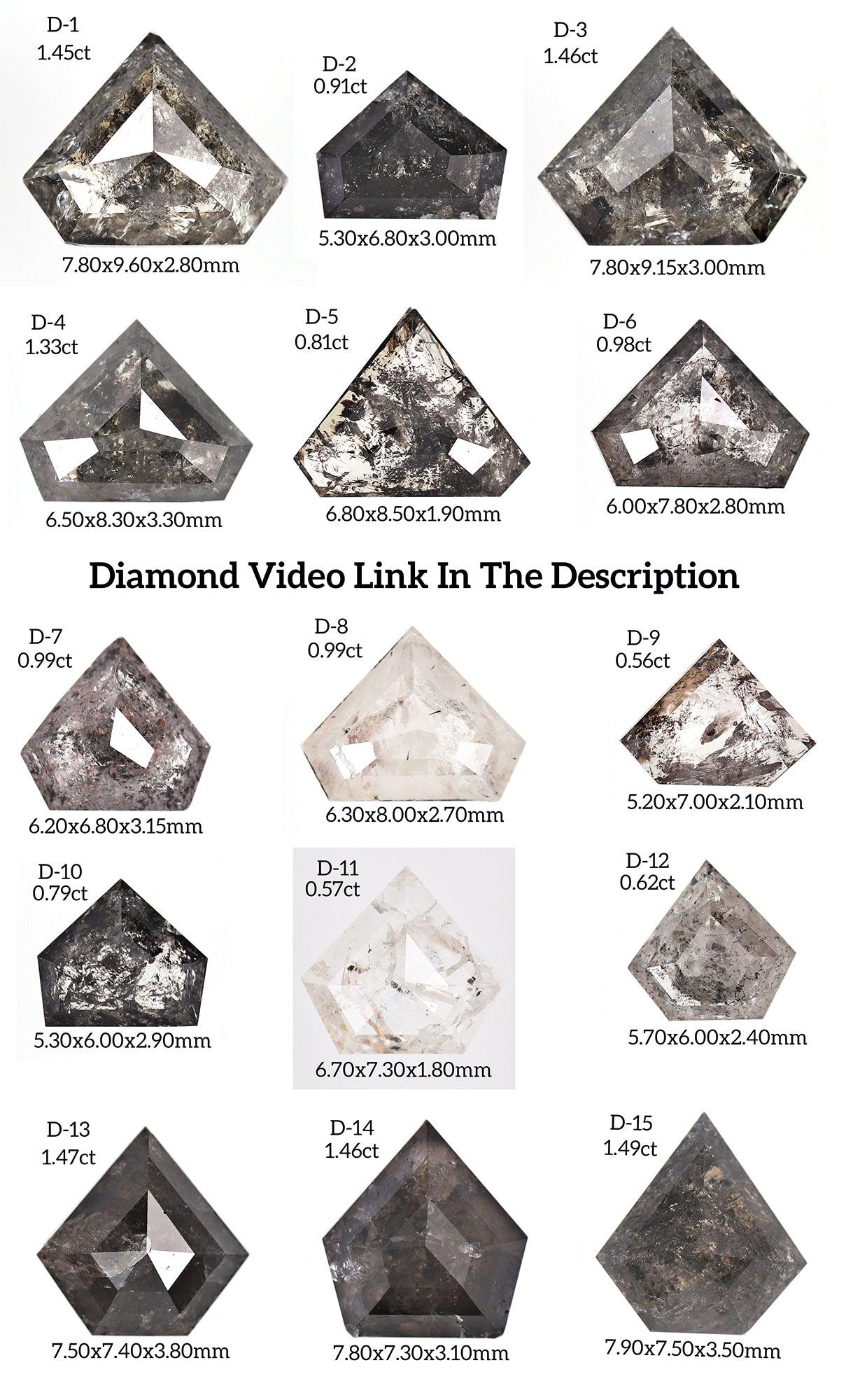 Salt and Pepper Pentagon Diamond Ring | Engagement Ring | Pentagon Diamond Ring - Rubysta