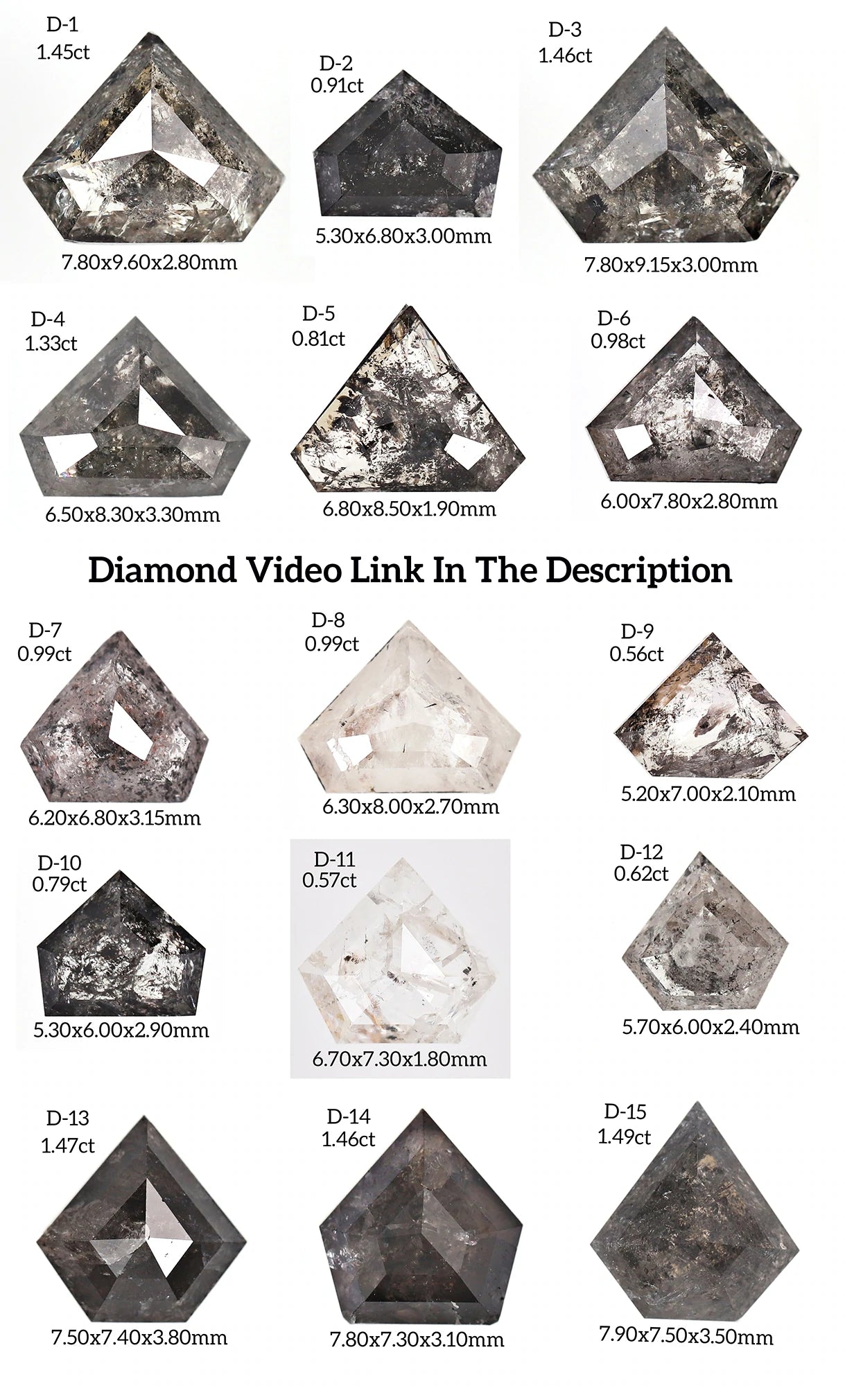 Salt and Pepper diamond Ring, Geometric Diamond Ring, Engagement ring