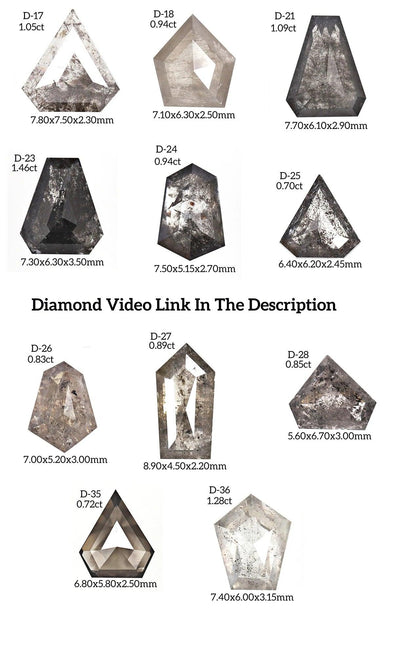 Salt and Pepper Diamond Ring | Salt and Pepper Diamond | Salt and Pepper Engagement Ring | Geometric Diamond Ring