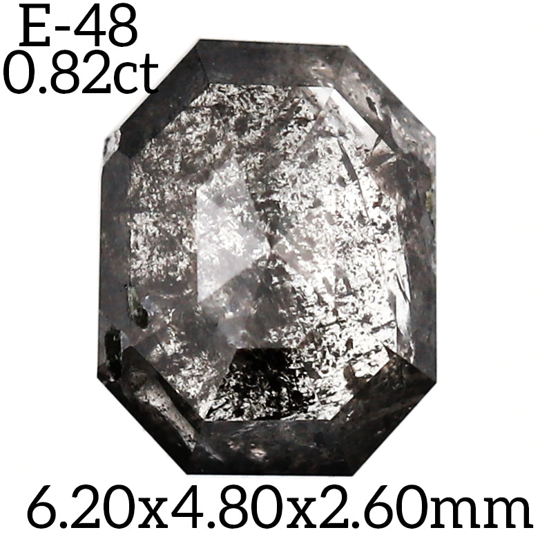 E48 - Salt and pepper emerald diamond