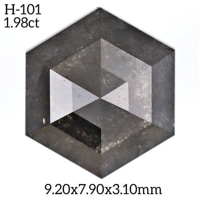 H101 - Salt and pepper hexagon diamond - Rubysta