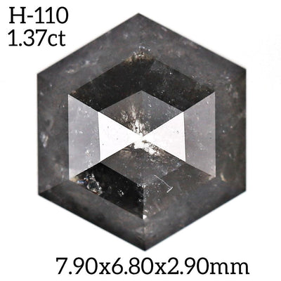 H110 - Salt and pepper hexagon diamond - Rubysta