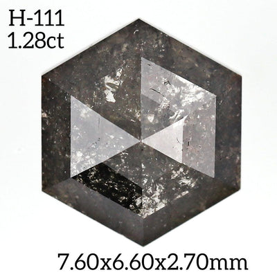 H111 - Salt and pepper hexagon diamond - Rubysta