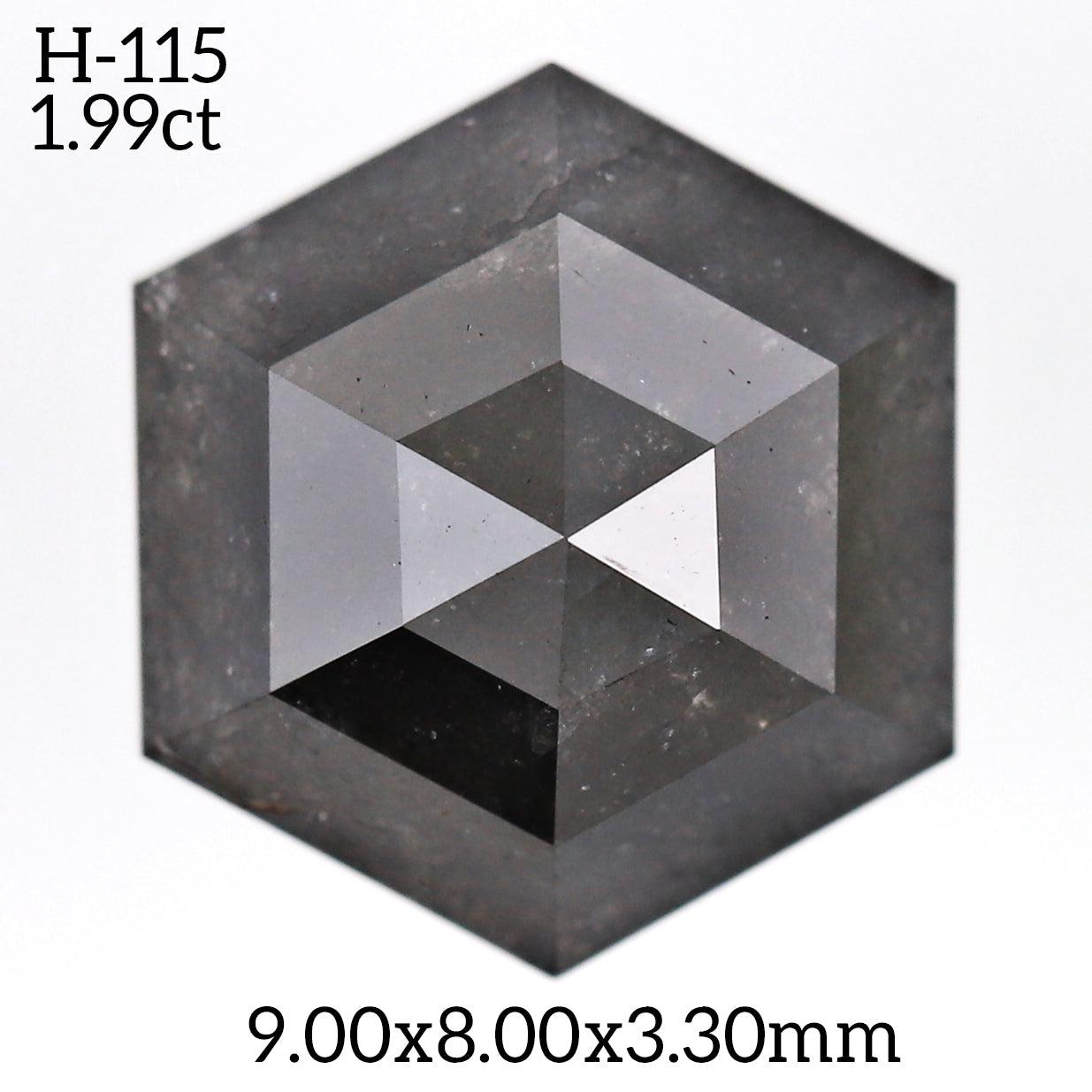 H115 - Salt and pepper hexagon diamond