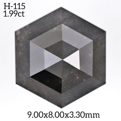 H115 - Salt and pepper hexagon diamond - Rubysta