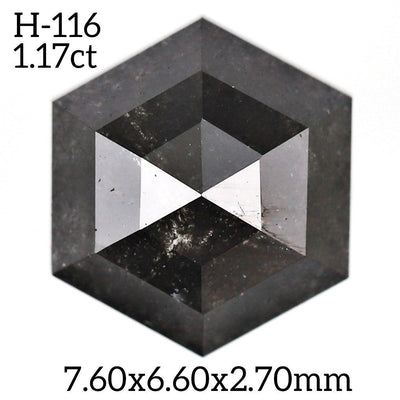 H116 - Salt and pepper hexagon diamond - Rubysta
