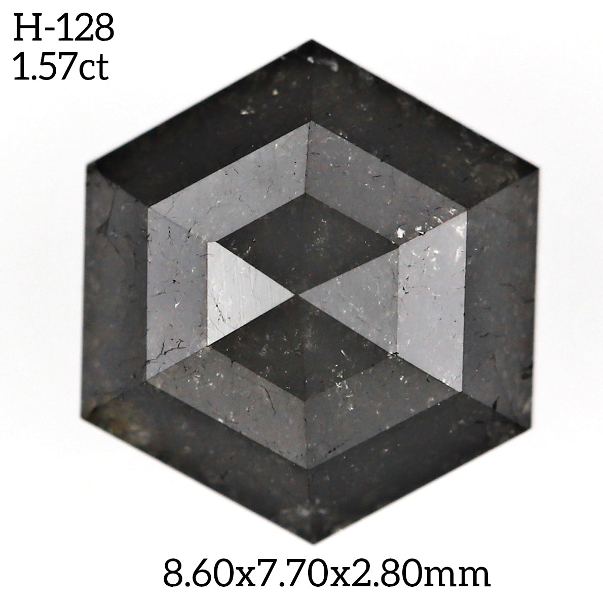 H128 - Salt and pepper hexagon diamond