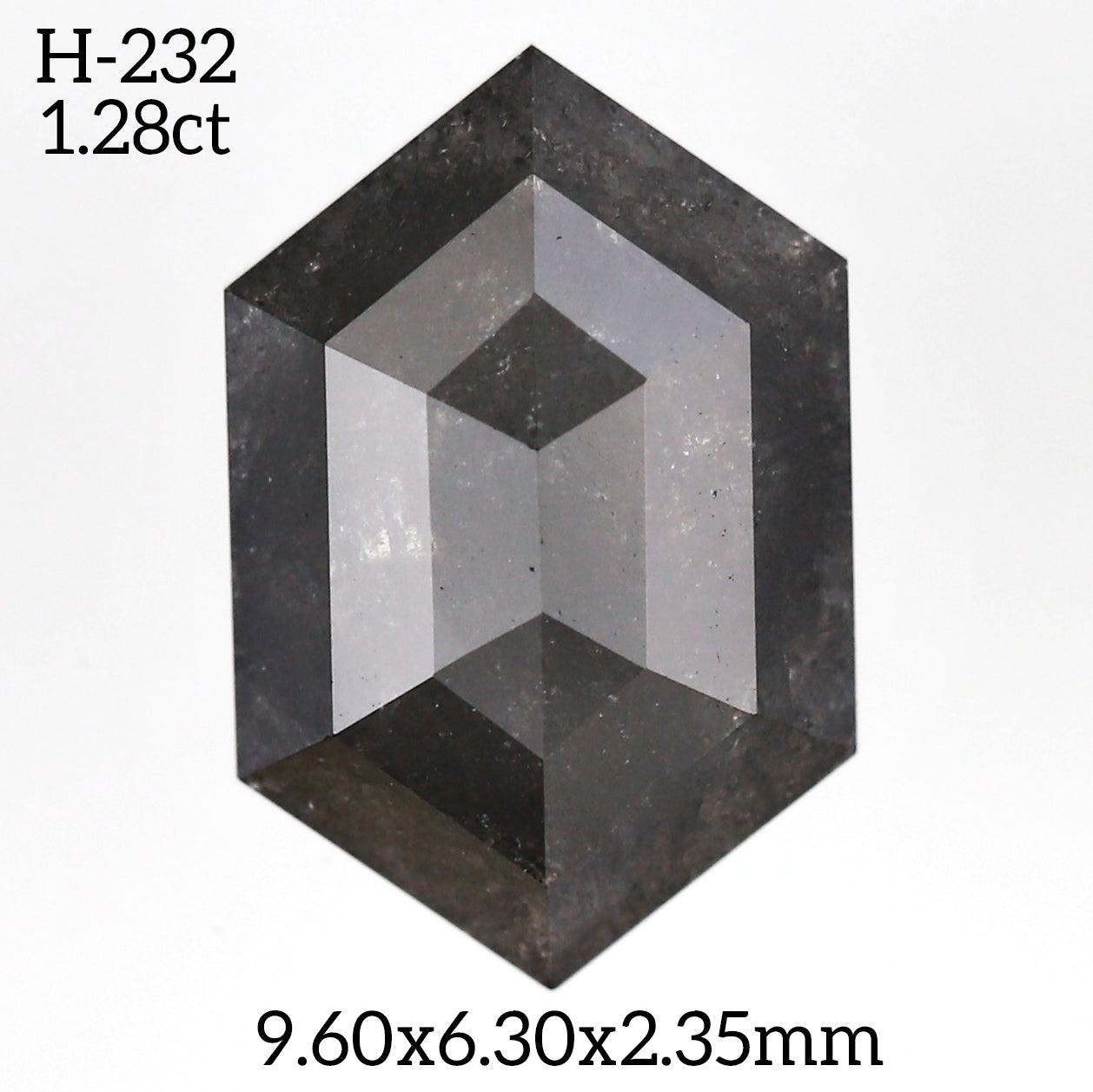 H232 - Salt and pepper hexagon diamond - Rubysta