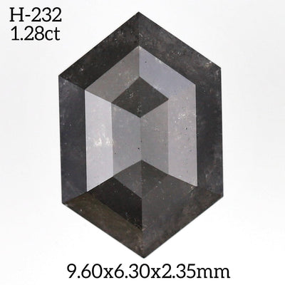 H232 - Salt and pepper hexagon diamond - Rubysta