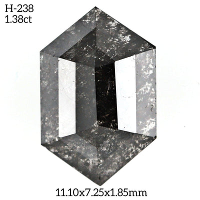 H238 - Salt and pepper hexagon diamond - Rubysta
