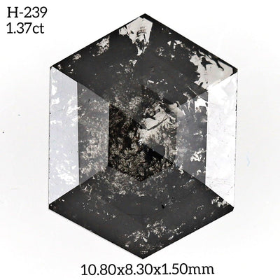 H239 - Salt and pepper hexagon diamond - Rubysta