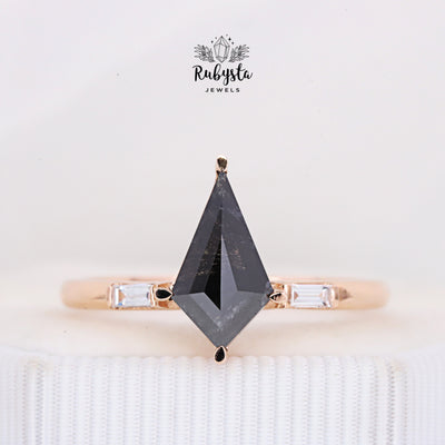 Kite Diamond Ring | Salt and Pepper diamond Ring | kite Engagement Ring
